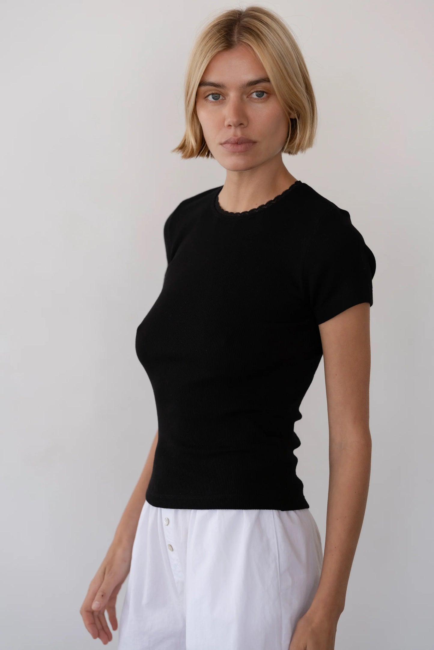 Vintage Rib Lace Tee