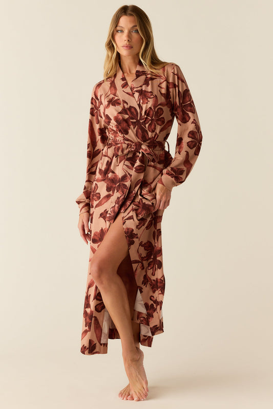 Skyler Banded Long Robe