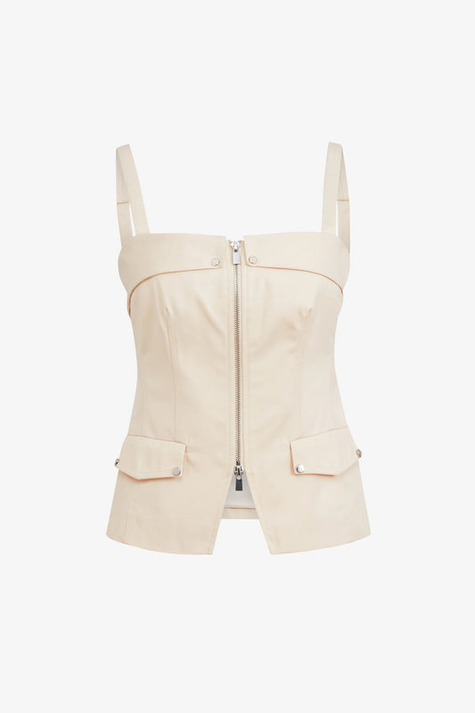 Jayden Zip Front Moto Top