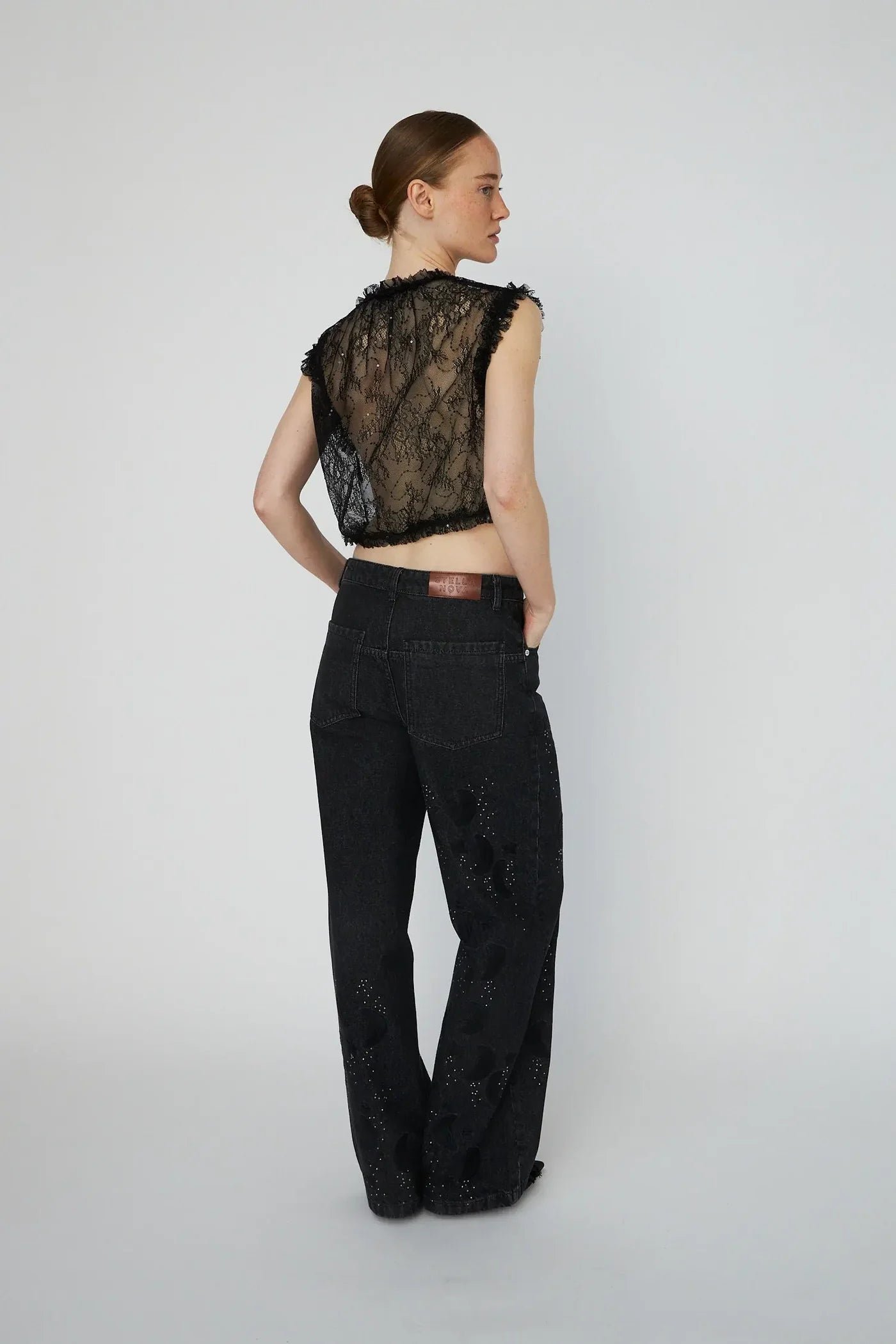 Sheer Cropped Lace top