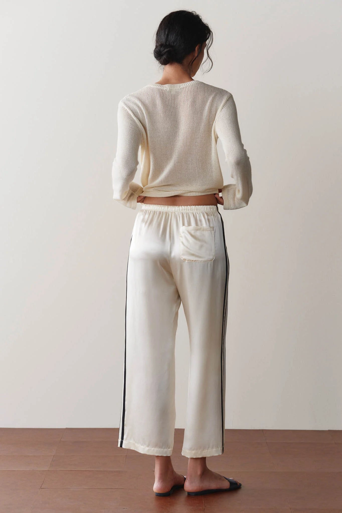 Silk Stripe Crop Pant
