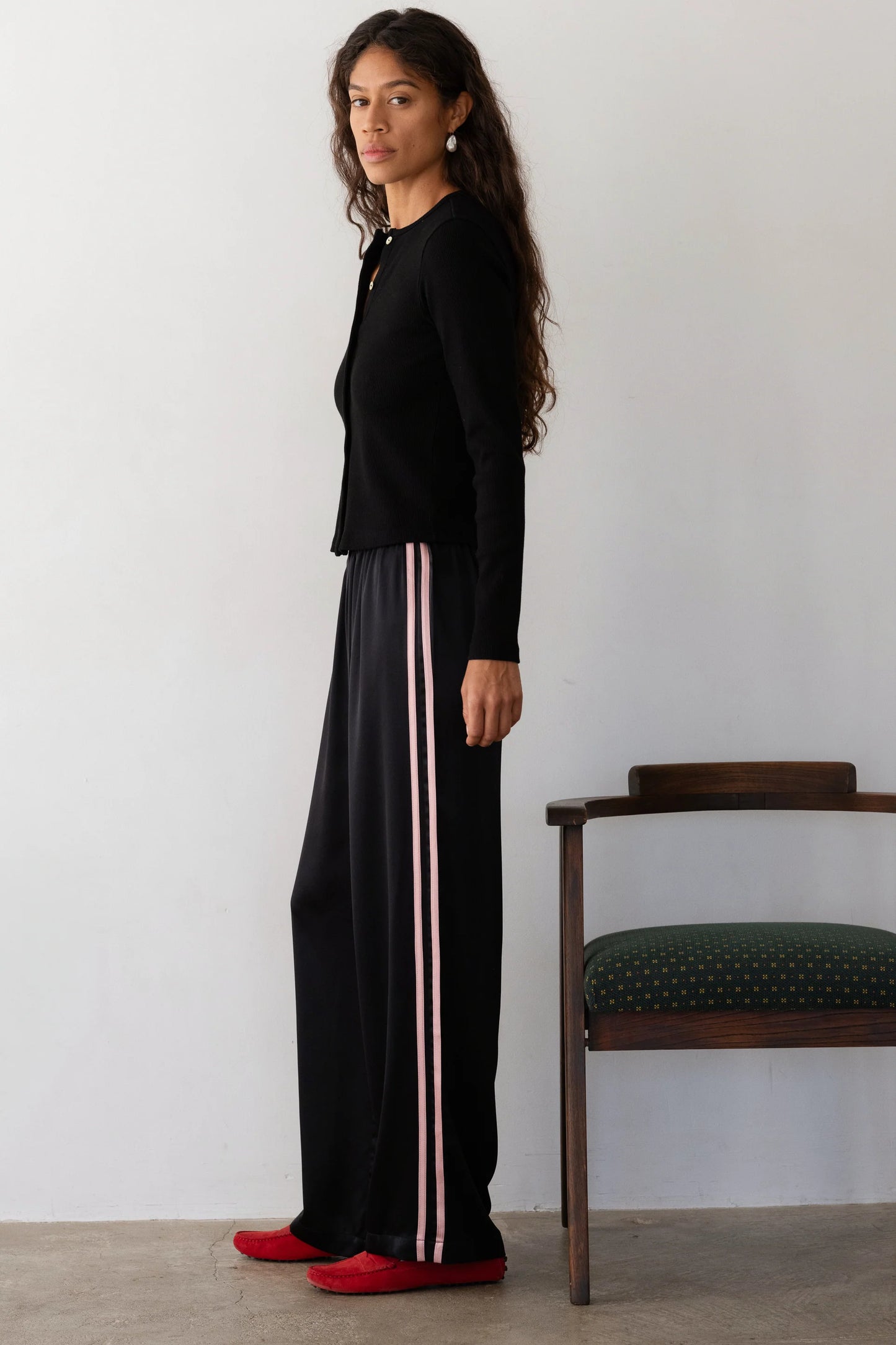 Silk Stripe Simple Pant