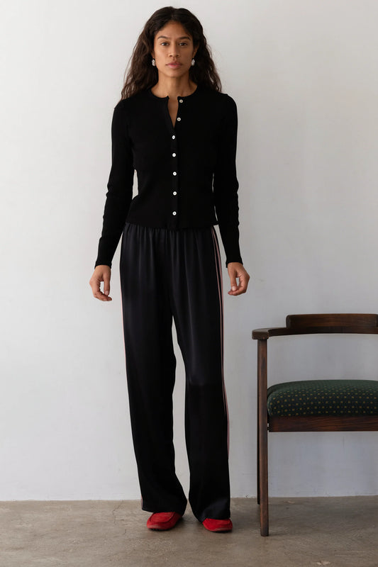 Silk Stripe Simple Pant