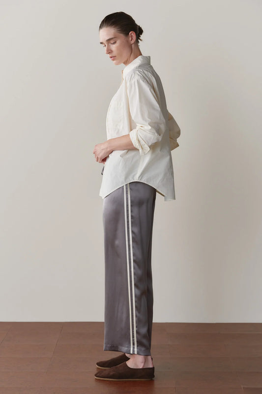 Silk Stripe Crop Pant