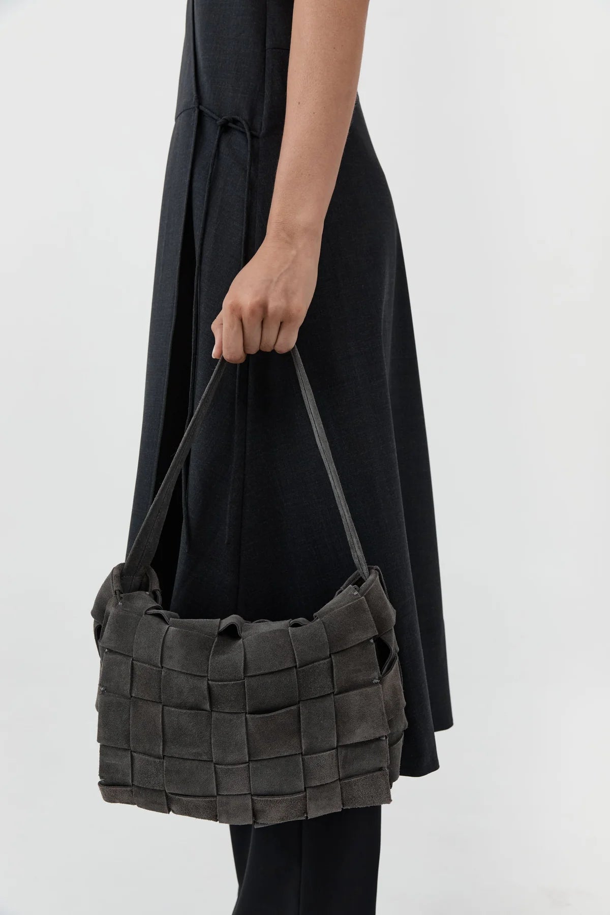 Suede Woven Envelope Mini Tote